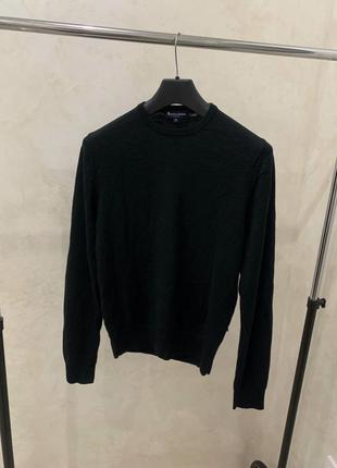 Шерстяной свитер джемпер aquascutum черный свитшот