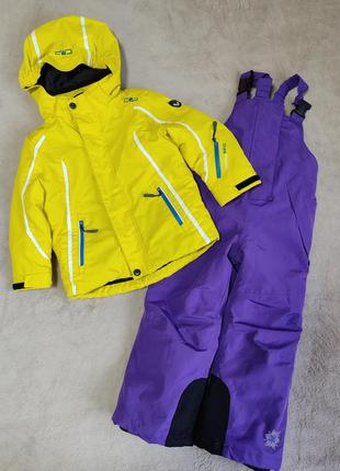 Куртка желтая спорт лыжная зима унисекс 98 104 см. 2 3 года ма...