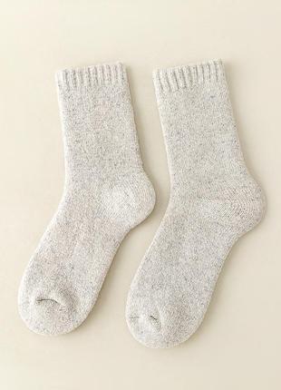 Світло-сірі шкарпетки з начесом 3631 шерстяні високі махрові н...