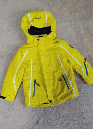 Куртка желтая спорт лыжная зима унисекс 98 104 см. 2 3 года ма...