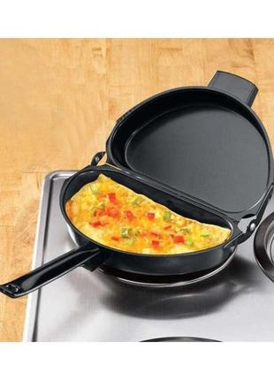 Двойная сковорода для омлета антипригарная Folding Omelette Pan