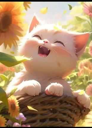 Картина по номерам счастливый котенок
