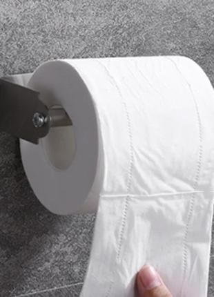 Нержавеющий держатель для туалетной бумаги, самоклеящийся Black