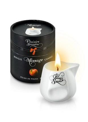 Масажна свічка Plaisirs Secrets Peach (80 мл) подарункова упак...