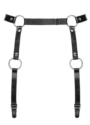 Гартери Obsessive A741 garter belt black O/S, штучна шкіра