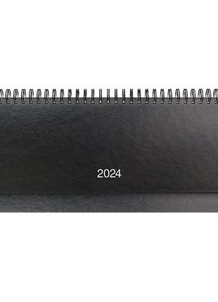 Планінг датований 2024 рік, чорний, формат 330*130 мм, Brunnen...