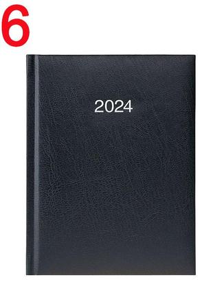 Щоденник датований 2024 рік, А6 формату, чорний, 184 аркушів B...