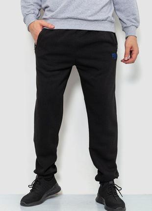 Спорт штаны мужские на флисе, цвет черный, размер M, 244R41515