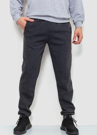 Спорт штани мужские на флисе, цвет темно-серый, размер L, 244R...