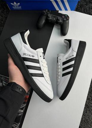 Мужские кроссовки adidas spezial white leather black