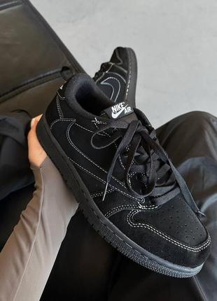 Найк nike air jordan 1 low og ts travis scott - black phantom