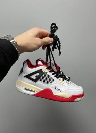 Найк аэр джордан 4 nike air jordan 4 chunky lace 'white red'