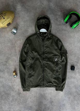 Мужская хаки ветровка Stone Island