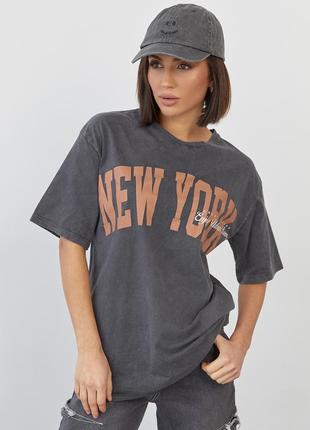 Трикотажная футболка с надписью new york