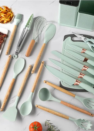 Набір ножів + кухонне начиння 19 предметів