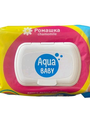 Салфетки детские влажные с экстрактом ромашки, "Aqua Baby", с, кл