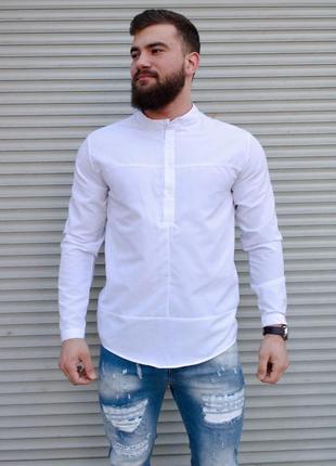 Белая мужская рубашка casual