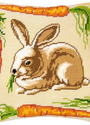 Набор для вышивки подушки крестом Кролик с пряжей Zweigart пол...