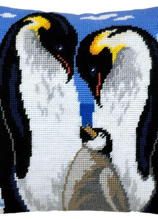 Набор для вышивки подушки крестом Влюбленные пингвины Страмин ...