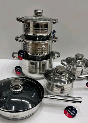 Набір посуду BANOO із нержавіючої сталі 12 предметів
