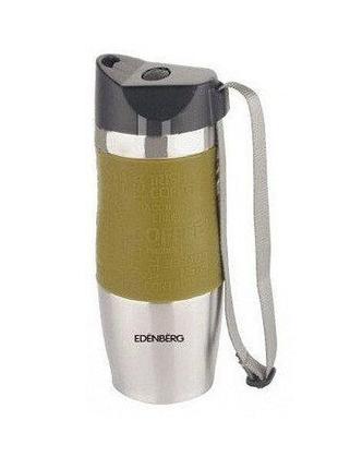 Термокружка термос Edenberg Eb-623 с ремешком, olive вставка