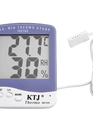Цифровой термометр гигрометр Ta218c с выносным датчиком
