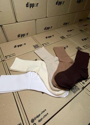 Носки шкарпетки високі однотонні пастельних кольорів на резинці