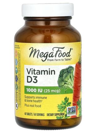 Витамин D3 1000 IU, Vitamin D3, MegaFood, 60 таблеток