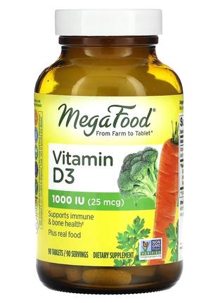 Вітамін D3 1000 IU, Vitamin D3, MegaFood, 90 таблеток