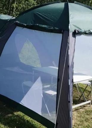 Две тандемные палатки 4х местная Shark КУХНЯ, ШАТЕР (зелёные)​...