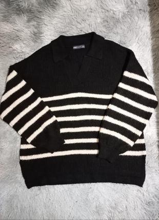 Мягкий трендовый свитер в полоску m&amp;s collection
