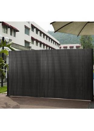Темно-сірий ПВХ паркан Екран бамбуковий килимок бордюрна панел...