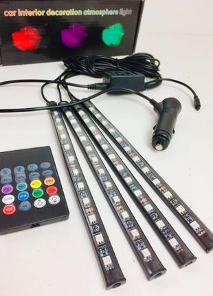 Автомобильная водонепроницаемая светодиодная RGB LED подсветка...