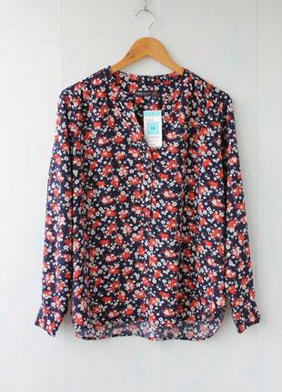 Блуза, рубашка  с цветочным принтом marks & spencer , вискоза