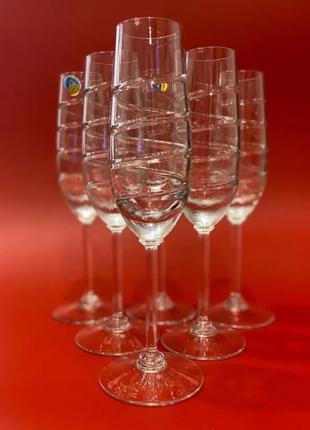Хрустальные бокалы для шампанского Неман 8560-160-1000/96 (6 ш...