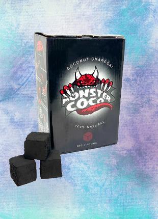 Кокосовый уголь для кальяна "Monster Coco" (1 кг/72 шт. в коро...