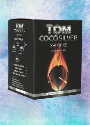 Кокосовый уголь для кальяна Tom Coco Silver (1 кг/60 шт. в кор...