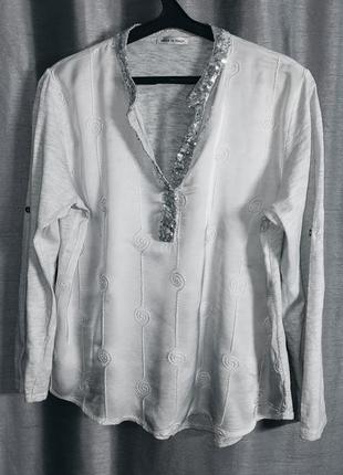 Нарядная блузочка - пайетки - комбинированная - eu 44 - италия