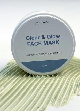 Відновлююча маска-антистрес для обличчя moday clear & glow fac...