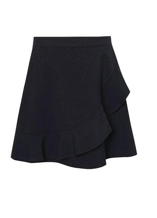 Черная школьная юбка с воланом george для девочки 8-9 лет, 128...