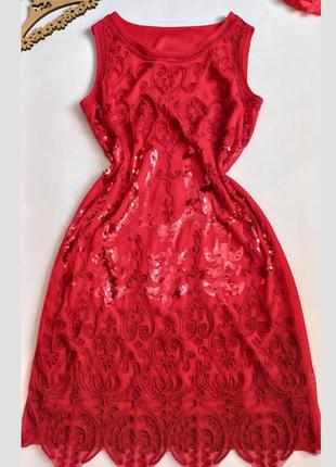 Красное вечернее платье 50 48 размер в стиле большой фитсби