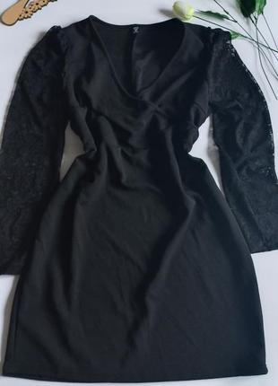 Черное сетевое платье 44 46 размер нова