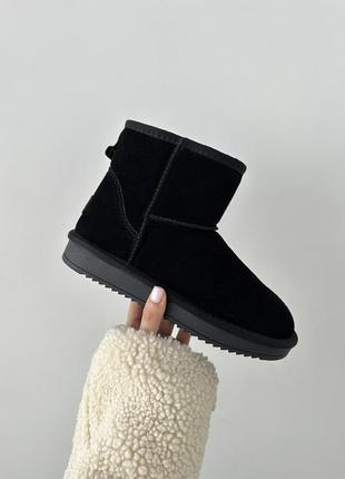 Зимние женские ботинки ugg mini black suede 💚