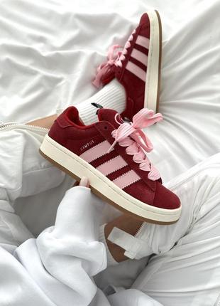 Жіночі кросівки adidas campus scarlet/pink premium