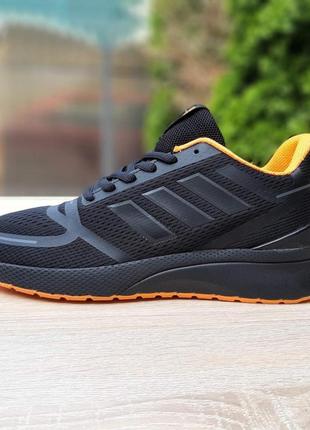 Мужские кроссовки adidas nova чорні з помаранчевим