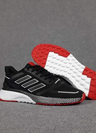 Мужские кроссовки adidas nova run чорні з червоним
