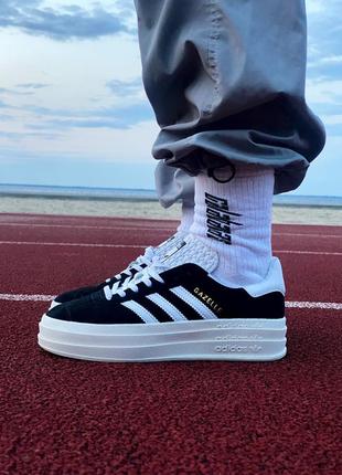 Кроссовки adidas gazelle bold black white