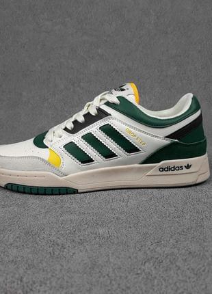 Мужские кроссовки adidas drop step білі з зеленим