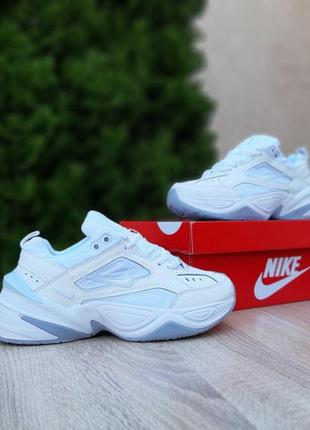 Женские кроссовки nike m2k tekno білі з сірим