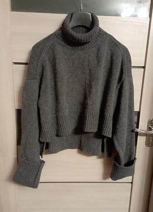 ❤️шерсть+кагемир укороченный оверсайз свитер zara